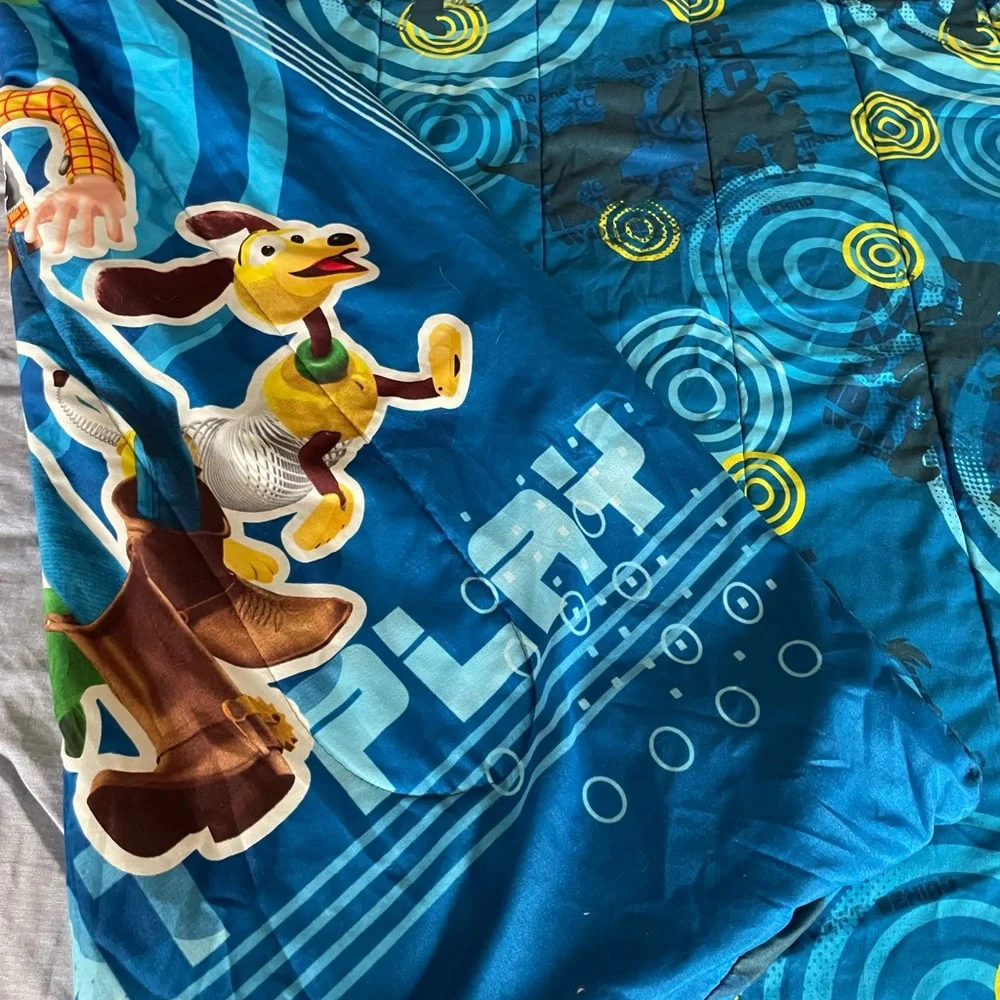 Vintage 2010 Disney Toy Story Twin Bedding Set - Comforter, Fitted & Flat Sheet